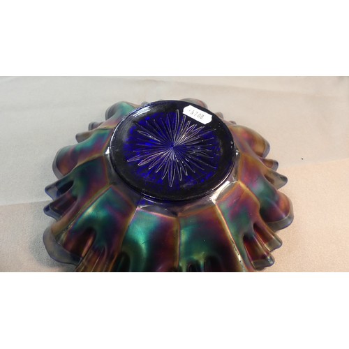 933 - Iridescent Purple Carnival Glass Bowl.