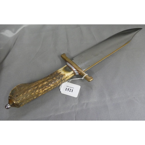 1521 - Reproduction Bowie Type Knife (Eastern Origin) 42cm overall.