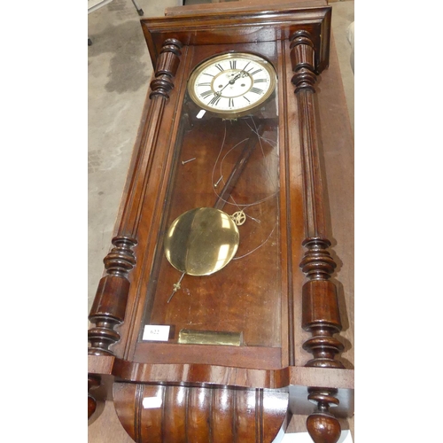 622 - Large Antique Mahogany Wall Clock