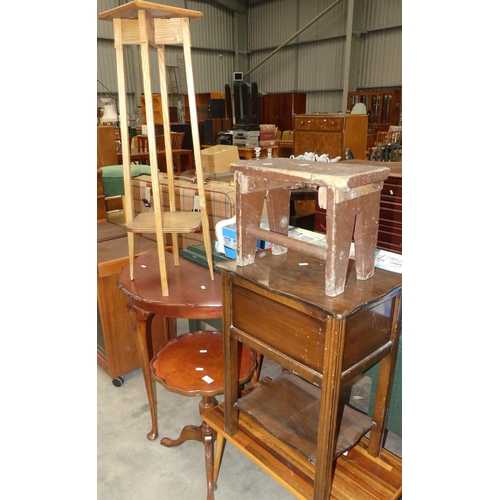 674 - Half Moon Table, Plant Stand, Workbox, etc