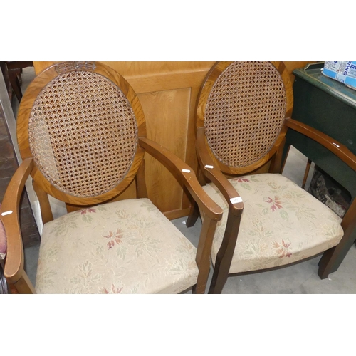 682 - Pair Of Bergere Back Armchairs