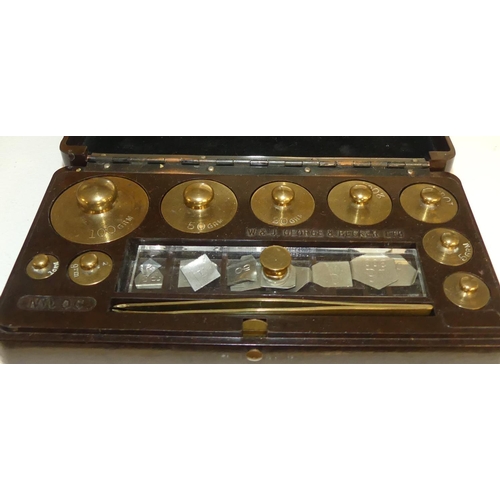 George & Becker Apothecary Weights in Fitted Case.
