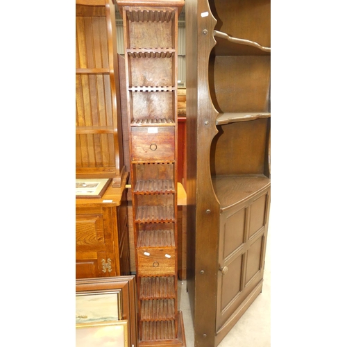 1876 - Stained Wood Cd Rack.