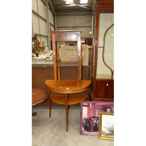 1884 - Stained Wood Lamp Table & Demi-Lune Hall Table.