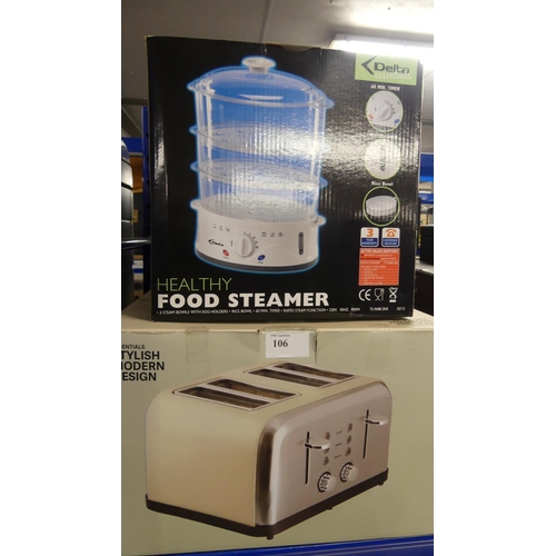 106 - Food Steamer & 4 Slice Toaster