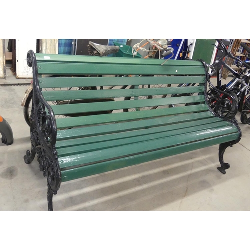 67 - Large, Good Condition Bench with Cast Iron Ends