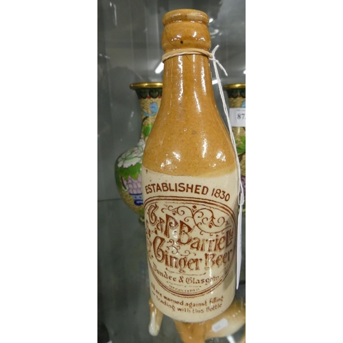 874 - Antique C & P Barrie Stoneware Ginger Beer Bottle.