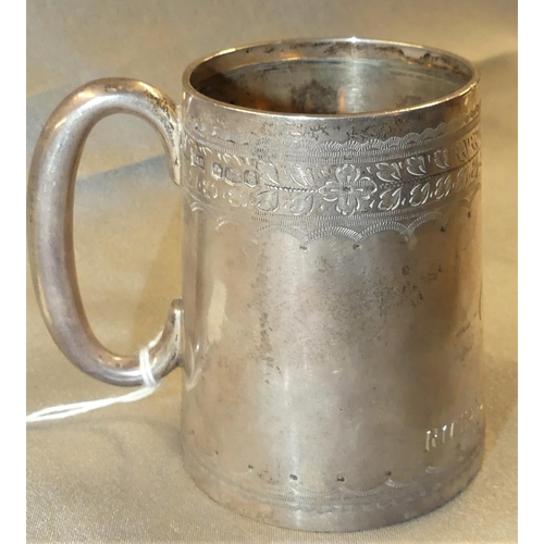 1511 - Walker & Hall Sheffield Silver Christening Mug, weighing approx 3.2 oz troy.