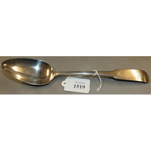 1519 - Georgian Antique Edinburgh Silver Fiddle Pattern Spoon, weighing approx 1.8 oz troy.