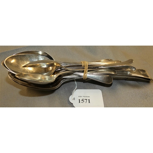 1571 - A Group of Similar Silver Flatware Various Dates / Hallmarks, weighing approx 15.6 oz troy.