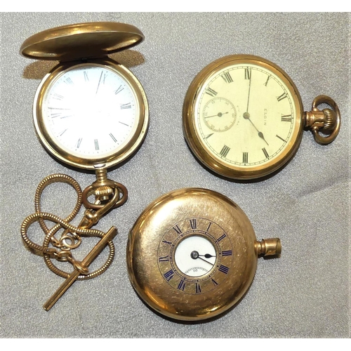 1607 - Three Rolled Gold Pocket Watches