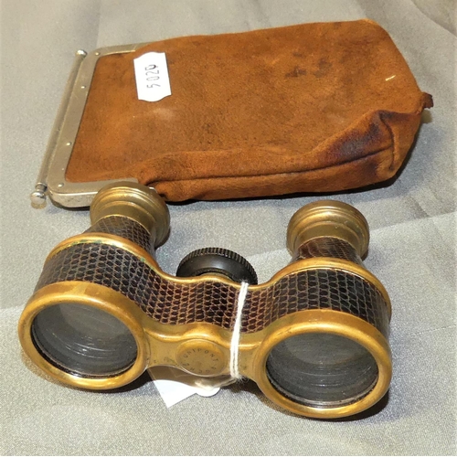 1614 - Pair of Opera Glasses & Metal Mounted Purse