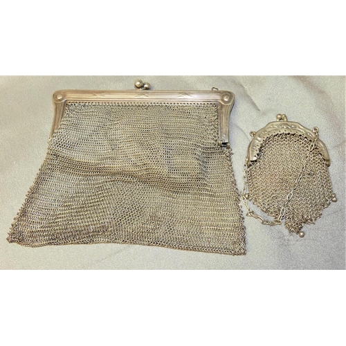 1635 - 2 Metal Mesh Purses