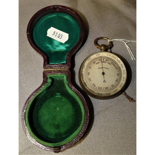 1638 - Pocket Barometer in Case