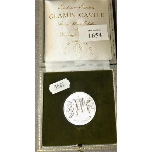 1654 - Glamis Castle Commemorative Medal - Sterling Silver