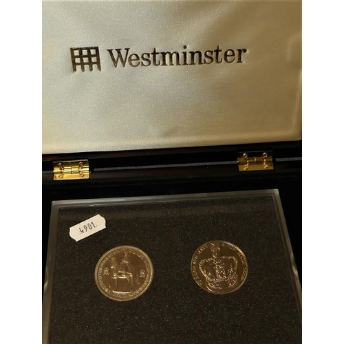 1661 - Westminster Coronation Jubilee Coin Set - 1953 Proof Coin & 2013 Crown