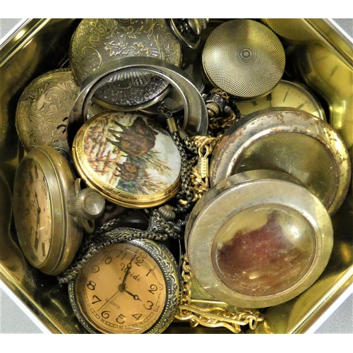 1670 - Box of Mixed Pocket Watches & Compasses - as found