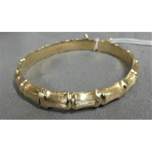 1741 - Silver Gilt Bamboo Effect Bracelet  12.1g