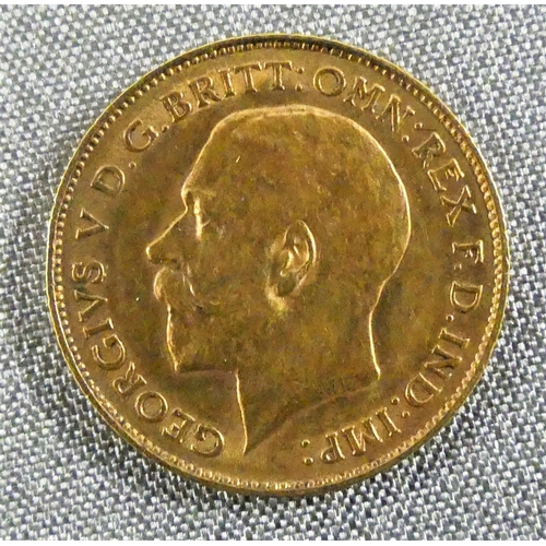 1748 - George V Gold 1/2 Sovereign 1911