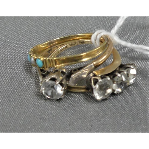 1754 - 3 x 9ct Gold Dress Rings  4.9g