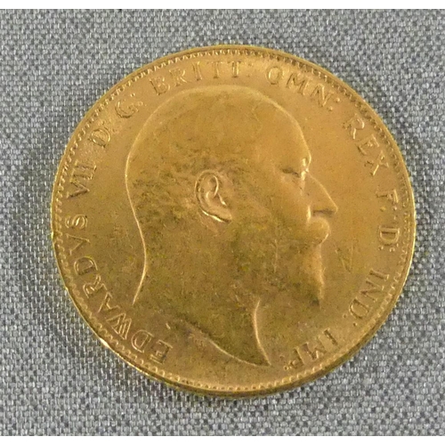 1757 - Edward vii Gold Sovereign 1910