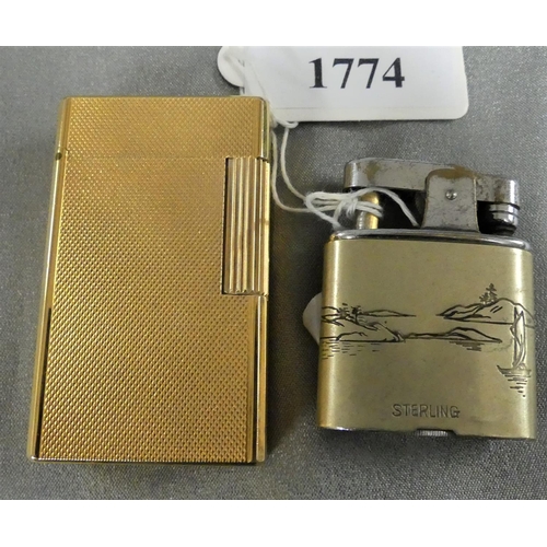 1774 - 2 Lighters - 1 Dupont & 1 Engraved with Japanese Scene