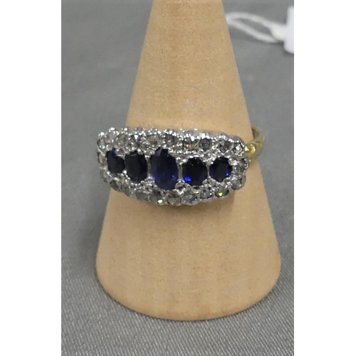 1792 - Antique 18ct Gold Sapphire and Diamond Ring