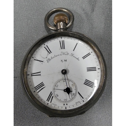 1817 - Silver Cased Engine Turned Pocket Watch - as found