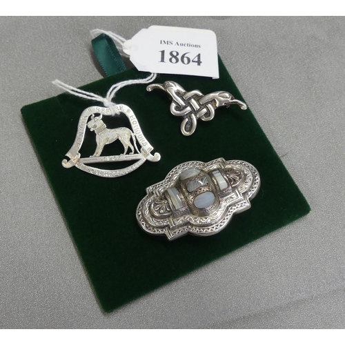 1864 - 3 x Scottish Silver Brooches