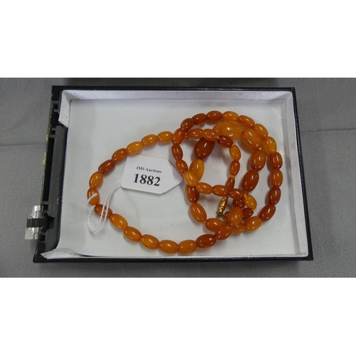 1882 - Butterscotch Amber Necklace, 27.6gms  26