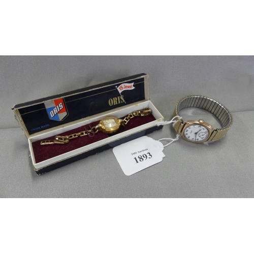 1893 - 9ct Gold Wristwatch & Ladies Wristwatch.