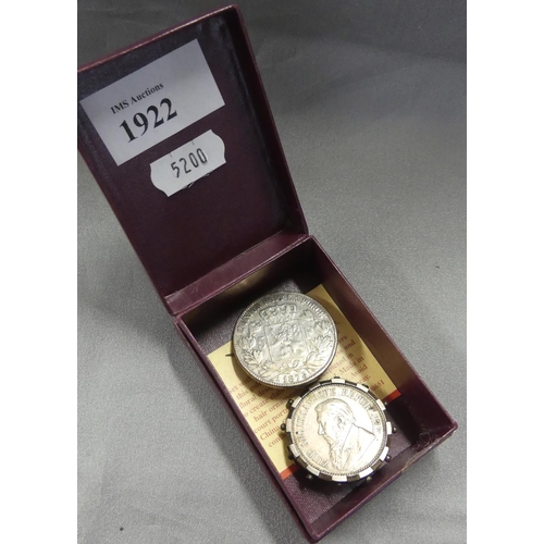 1922 - 2 Silver Coin Brooches