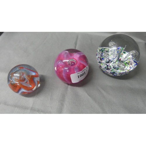 1001 - Three Caithness Glass Paperweights (two CIIG & one first quality).