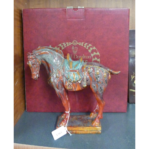 1303 - Royal Doulton Ltd Edition Flambe Tang Horse 217/250.
