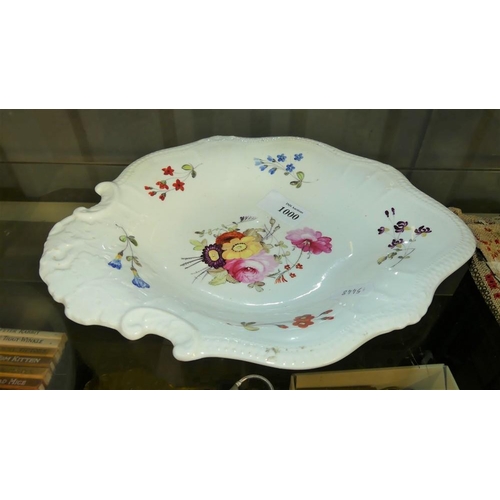 1000 - 19th Century Antique China Floral Painted Shallow Bowl.