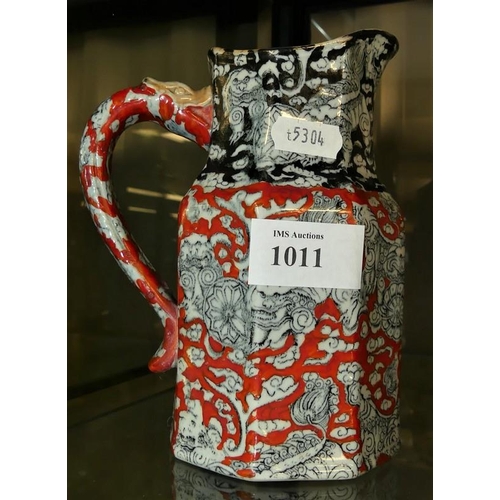 1011 - Masons Ironstone Jug with Serpent Handle.