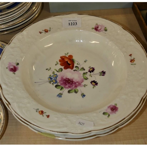 1223 - Pair of Antique Bloor Derby Floral Painted Soup Plates.