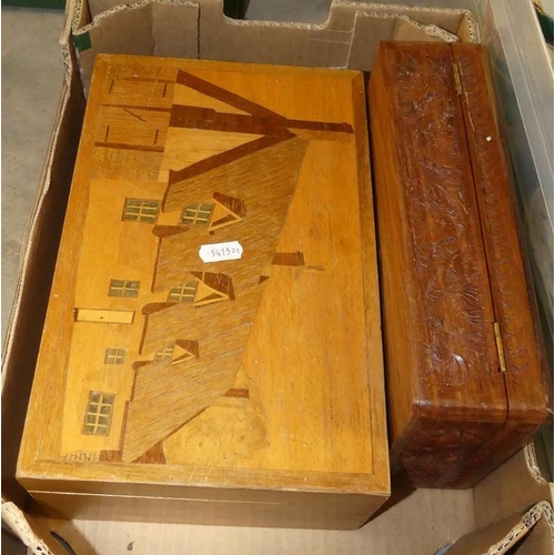 1237 - 2 Inlaid & Carved Boxes.