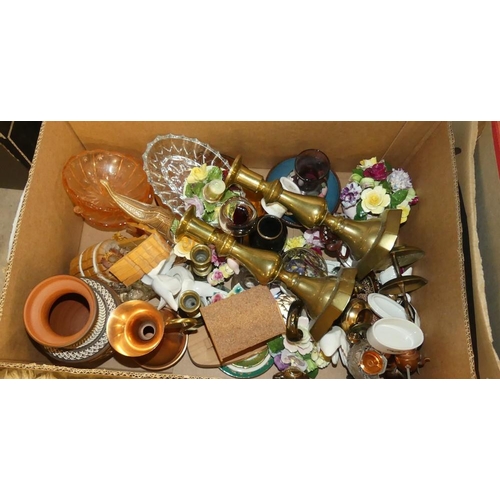 1243 - Box - Assorted China & Brassware.