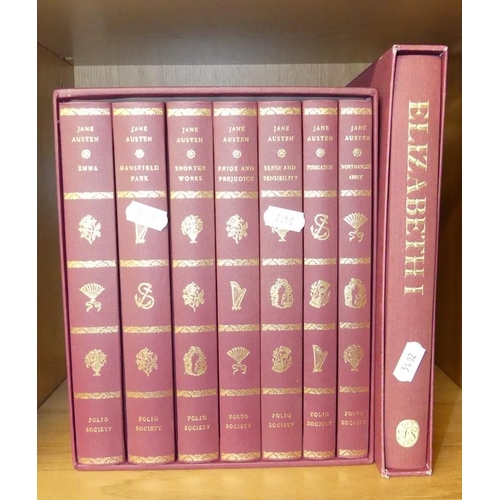 941 - Folio Society Set of Seven Jane Austin Novels & Elizabeth I.