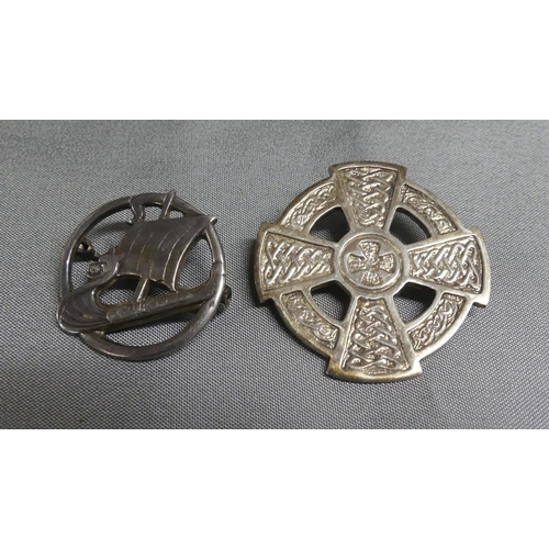 1811 - 2 Shetland Silver Celtic Brooches.