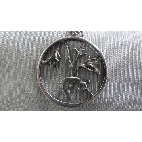 1822 - Norman Grant Silver Pendant & Chain.