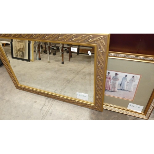 2192 - Gilt Framed Mirror & Print.