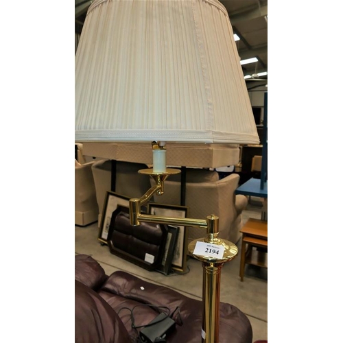 2194 - Brass Standard Lamp.