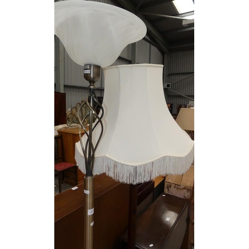 2212 - Mahogany Standard Lamp & Uplighter.