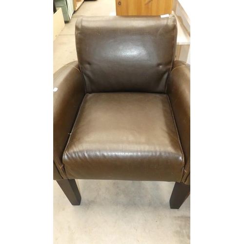 2485 - Brown Leather Armchair.