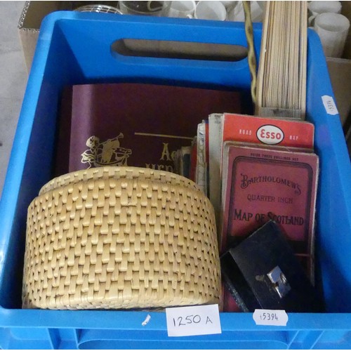 1250A - Box - Postage Stamp Albums, OS Maps etc.