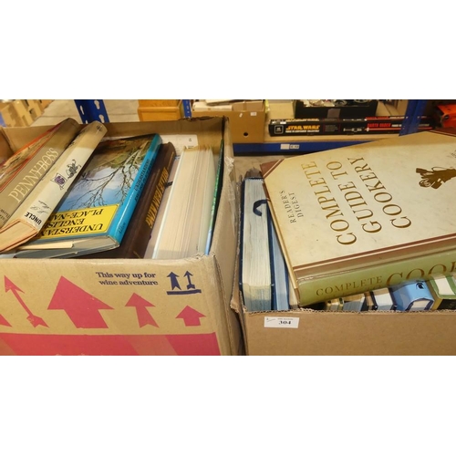 304 - 2 Boxes Of Assorted Books.