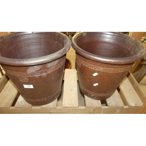 89 - Pair Of Clay Plant Pots.