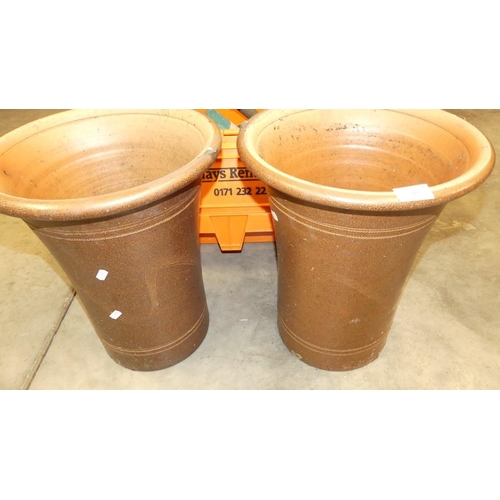 98 - Pair Of Clay Planters.